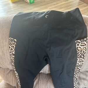 ZYIA Black and Leopard Print Kids Leggings
